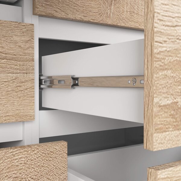 Ak furniture Komoda Kuba 120 cm 8 šuplíků bílá/sonoma