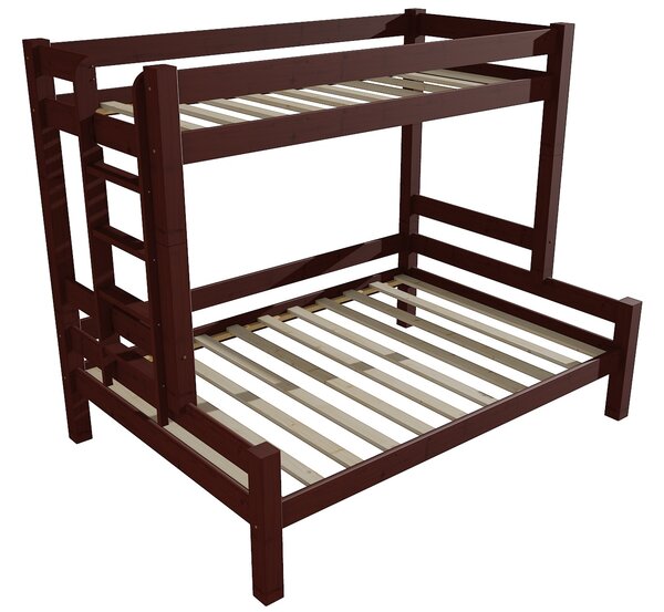 Vomaks Patrová postel s rozšířeným spodním lůžkem 8X8 06B Rozměr: 100/120 x 200 cm, Umístění žebříku: vlevo (vyobrazeno), Povrchová úprava: moření oř…