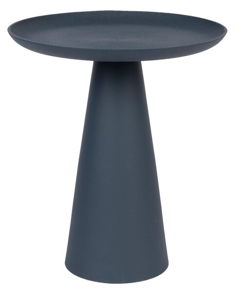Modrý hliníkový odkládací stolek White Label Ringar, ø 39,5 cm