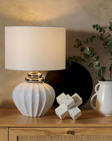 Stolní lampa NERIS Keramika Krémově bílá