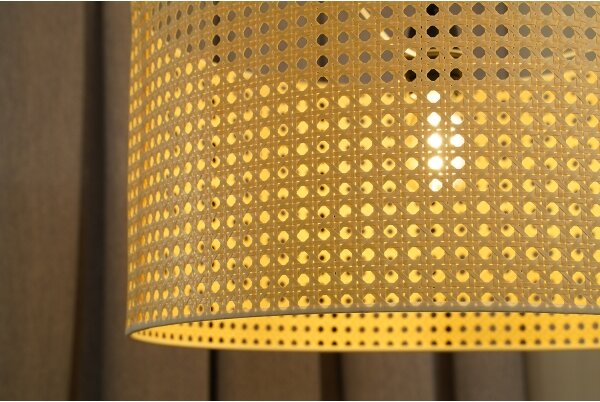 Duolla - Lustr na lanku ROLLER RATTAN 1xE27/15W/230V pr. 45 cm béžová