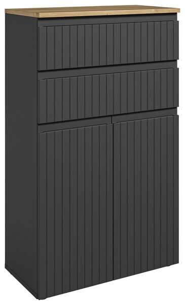 MIDI SKŘÍŇKA, černá, barvy dubu, 60/100/31 cm MID.YOU - Koupelnové série, Online Only
