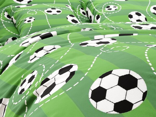 Polybavlněné povlečení FOOTBALL TIME POLY zelené Rozměr povlečení: 70 x 90 cm | 140 x 200 cm
