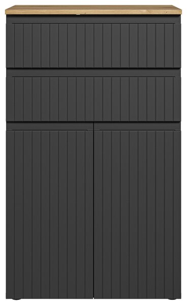MIDI SKŘÍŇKA, černá, barvy dubu, 60/100/31 cm MID.YOU - Koupelnové série, Online Only