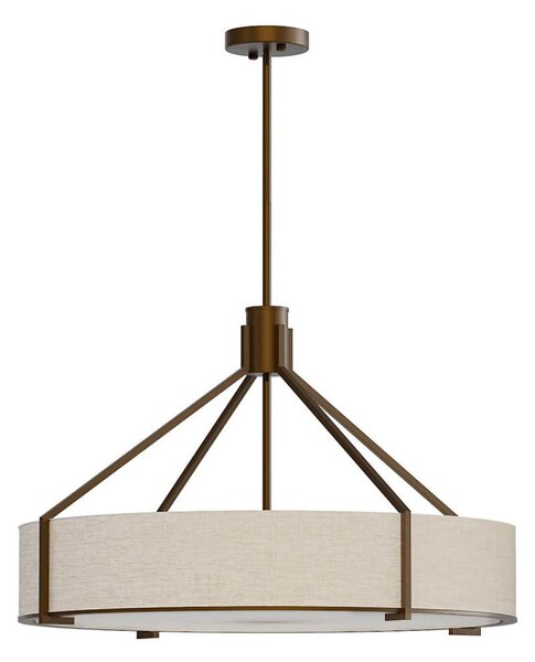 Open Design OR85679- Lustr na tyči DORETTO 6xE27/15W/230V pr. 70 cm hnědá/béžová
