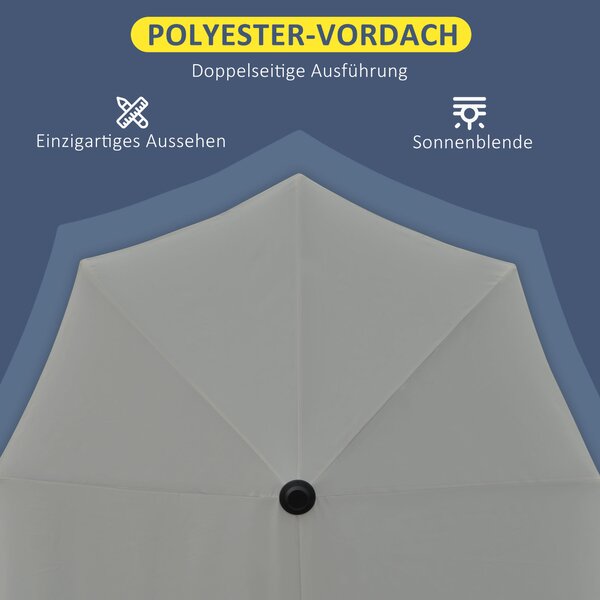 OUTSUNNY Půlkulatý slunečník 200 x 200 cm tmavě šedý