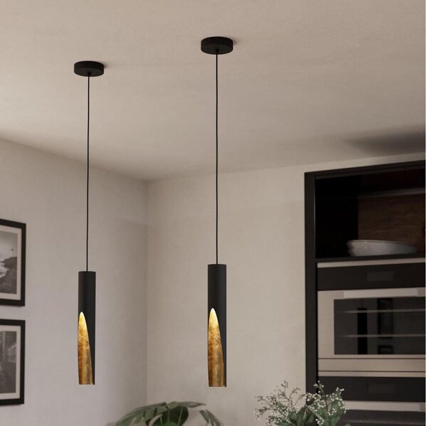 Eglo 900872 - LED Lustr na lanku BARBOTTO 1xGU10/4,5W/230V černá/zlatá
