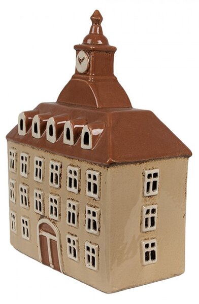Hnědý keramický domeček na čajovou svíčku Houthem VIII – 20x10x26 cm