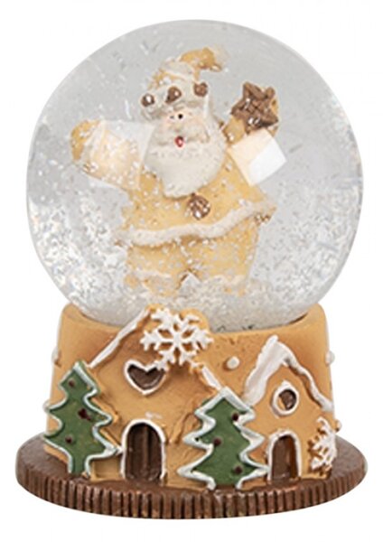 Malá vánoční sněhová koule / sněžítko s perníkovým Santa Clausem – 5x6 cm