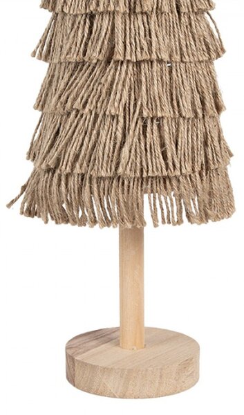 Dřevěná dekorace vánoční stromeček z jutových provázků – 42 cm