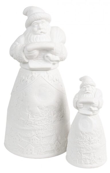 Porcelánová vánoční dekorace s LED světýlky Santa Claus I – 9x19 cm