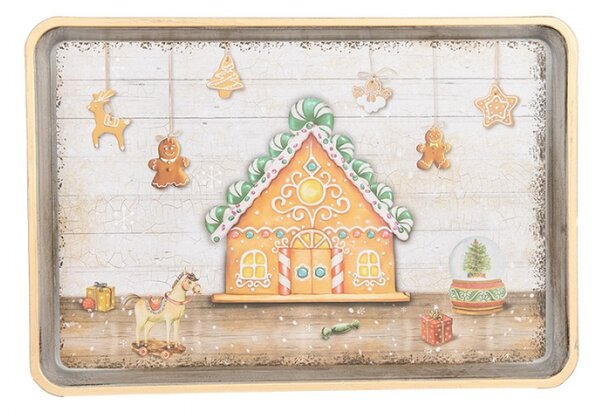 Laminátový tác na cukroví s vánočním motivem perníčků – 32x22x2 cm