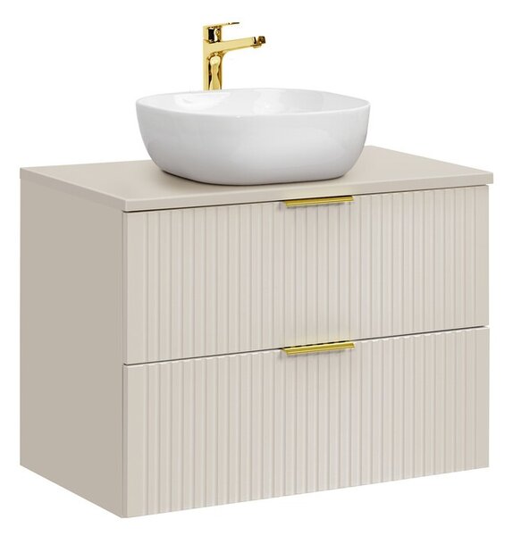 Comad Závěsná skříňka Adele Cashmere Smile s deskou a umyvadlem 80 cm kašmír