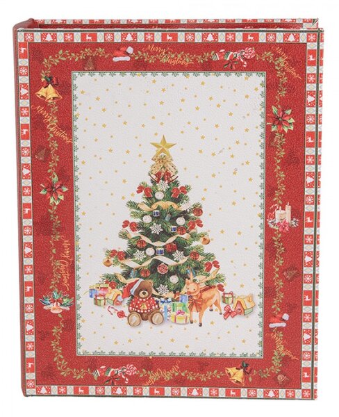 Sada 3 ks úložných boxů ve tvaru knihy s vánočním motivem – 27x22x7 / 22x17x6 / 17x12x4 cm