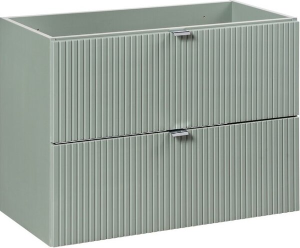 Comad Závěsná skříňka Line Reed Green Gaja s deskou a umyvadlem 50 cm zelená/dub evoke