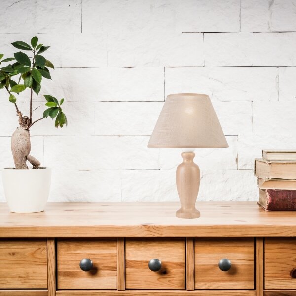 Stolní lampa AMFORA 1xE27/60W/230V béžová/buk