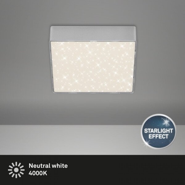 Briloner 7076-414 -LED Stropní svítidlo STAR SKY LED/11W/230V 15x15 cm stříbrná