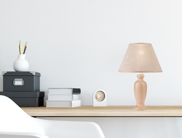 Stolní lampa AMFORA 1xE27/60W/230V béžová/buk