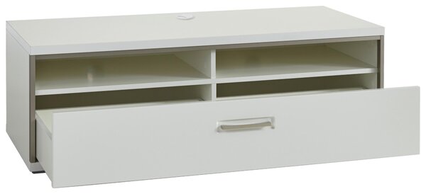 KOMODA POD TELEVIZI, šedá, barvy stříbra, bílá, vysoce lesklá bílá, 132/47/58 cm Livetastic - Online Only obývací stěny, Online Only