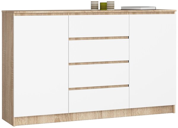 Ak furniture Komoda Tove K 160,4 cm dub sonoma/bílá