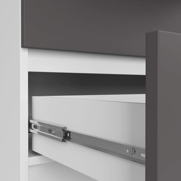Ak furniture Komoda Kuba 160 cm 10 šuplíků bílá/grafitová