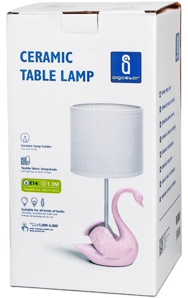 Aigostar - Dětská lampička 1xE14/40W/230V labuť růžová