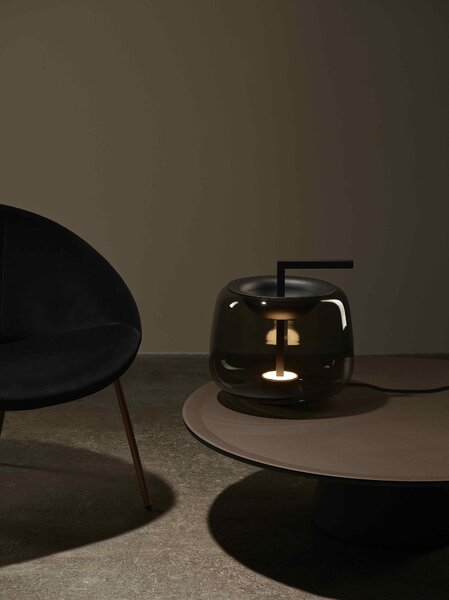 Brokis LED designová stolní lampa Double PC1296 Barva skla: Šedá kouřová - transparentní sklo