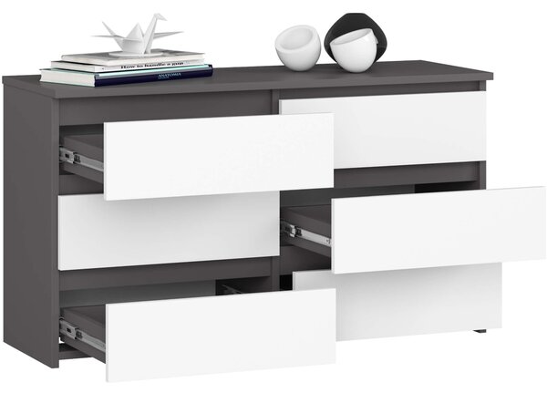 Ak furniture Komoda CL6 100 cm grafitově šedá/bílá