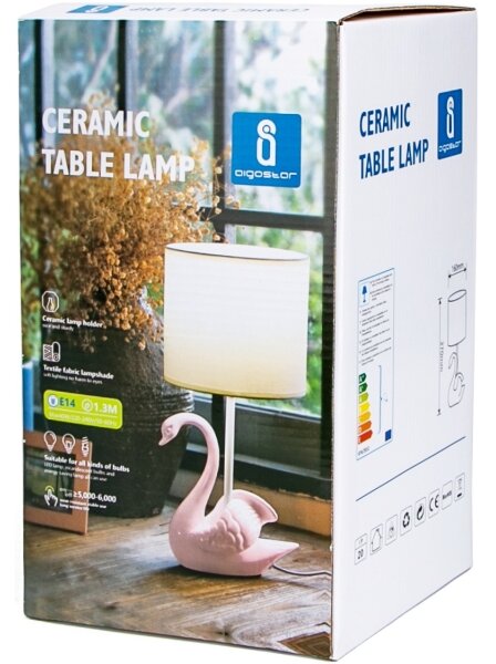 Aigostar - Dětská lampička 1xE14/40W/230V labuť růžová
