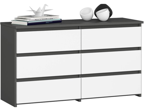 Ak furniture Komoda CL6 100 cm grafitově šedá/bílá