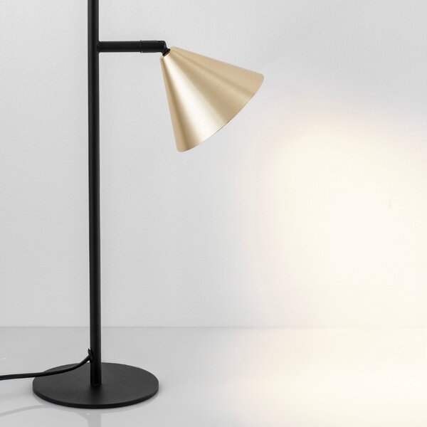 Nova Luce Zlatá kovová stolní lampa Conico