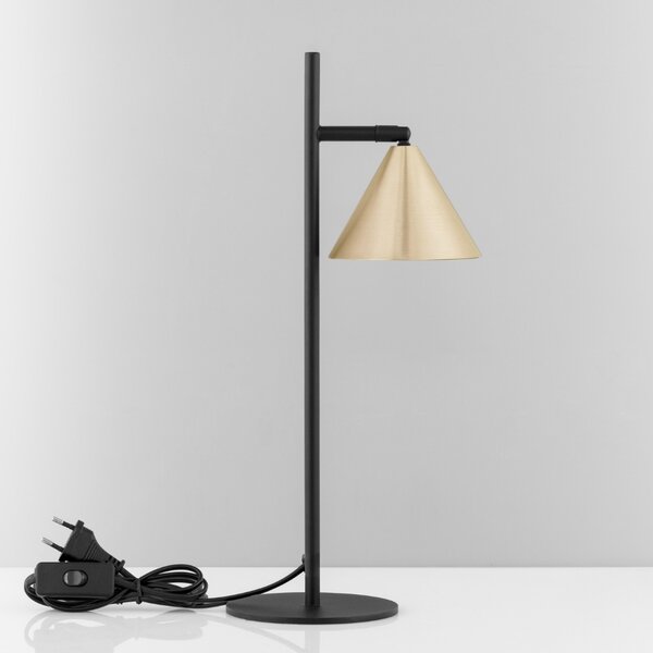 Nova Luce Zlatá kovová stolní lampa Conico