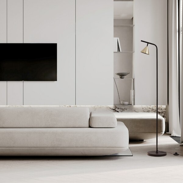 Nova Luce Zlatá kovová stojací lampa Conico 135 cm