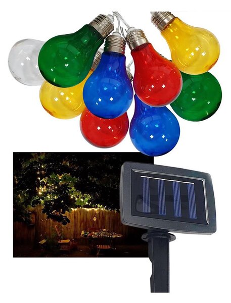 LED Solární venkovní řetěz 10xLED/1,2V 300 mAh 2,2 m IP44 multicolor