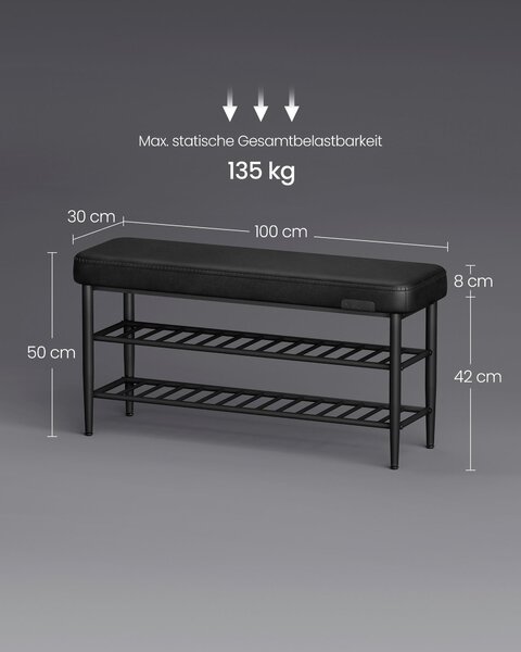 LAVICE S BOTNÍKEM, černá, 100/50/30 cm MID.YOU - Online Only šatny & botníky, Online Only
