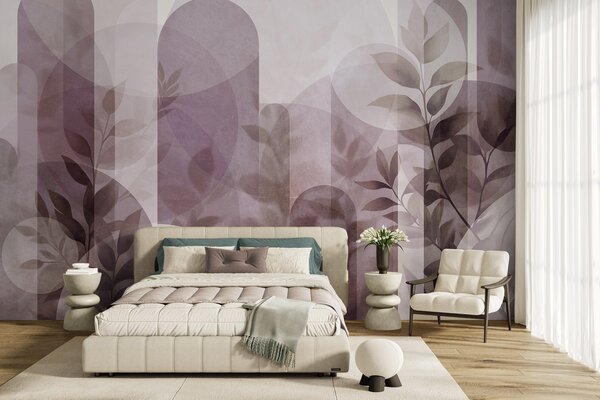 Fototapety Jemné oblouky · Růžová, Fototapety moderní, w10088v2 : uwalls.cz