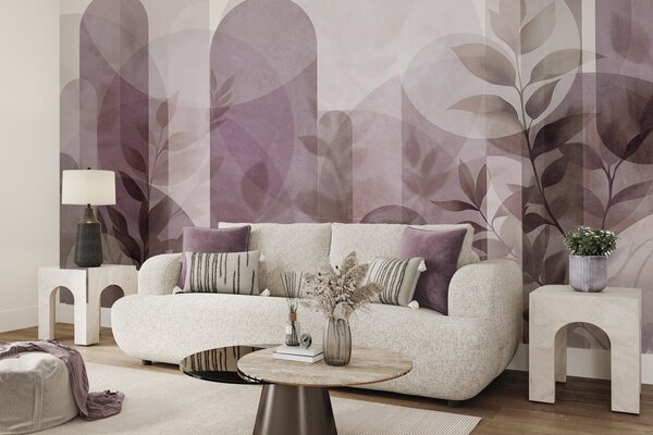 Fototapety Jemné oblouky · Růžová, Fototapety moderní, w10088v2 : uwalls.cz
