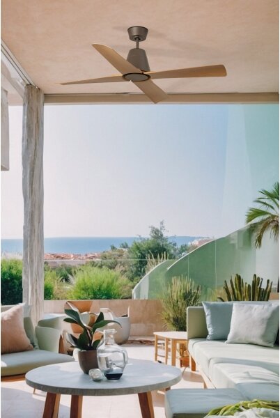 FARO 34106-Stropní ventilátor TYPHOON M hnědá pr. 130 cm IP44 + dálkové ovládání