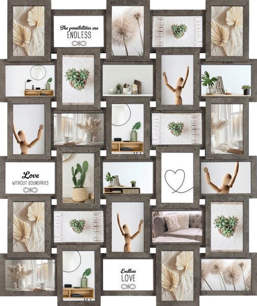 RÁM NA OBRAZOVÉ KOLÁŽE, 30 foto 10 cm x 15 cm - Fotorámečky na více fotek, Online Only