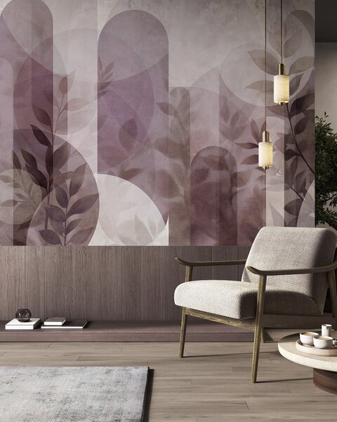 Fototapety Jemné oblouky · Růžová, Fototapety moderní, w10088v2 : uwalls.cz