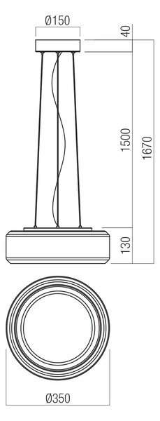 Redo Závěsné LED svítidlo Solera-350mm