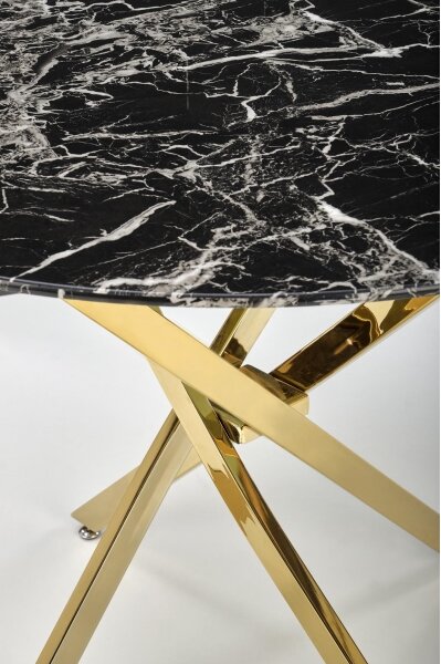 Jídelní stůl ESTEN 100 cm černá/zlatá