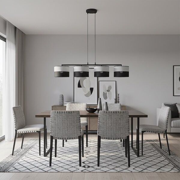 Lustr na lanku KARBON 4xE27/15W/230V černá/šedá