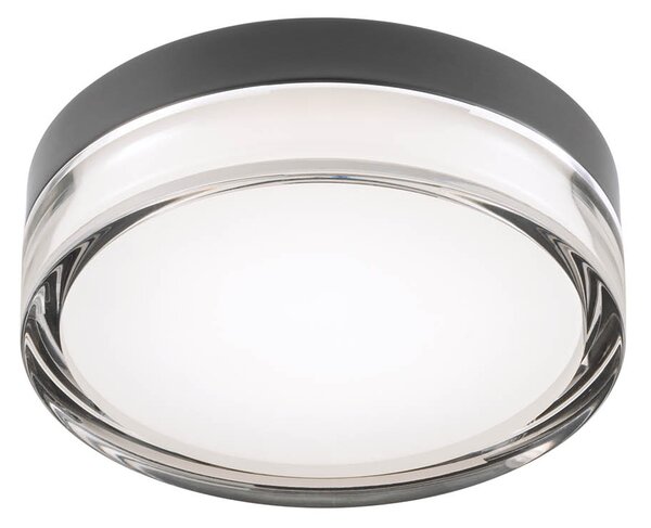 Redo Stropní LED svítidlo FRISBI, 8W, Ø 150 mm, IP44 Barva: Černá, Teplota světla: 3000K - teplá bílá