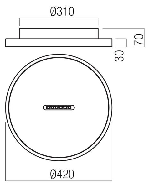 Redo StropnÍ LED svítidlo BUTTON, 37W, Ø 420 mm Barva: Černá