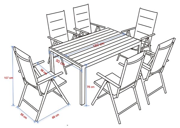 Velaco Zahradní 6-dílný set, černý, VERA