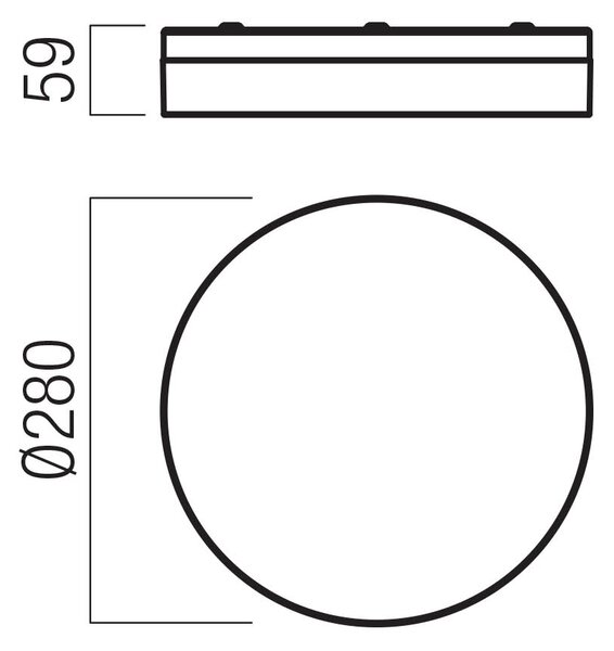 Redo Stropní LED svítidlo FRISBI, 18W, Ø 280 mm, CCT switch 3000-4000K, IP44 Barva: Bílá