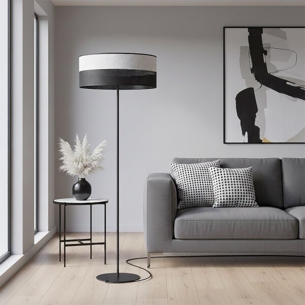 Stojací lampa KARBON 1xE27/15W/230V černá/šedá