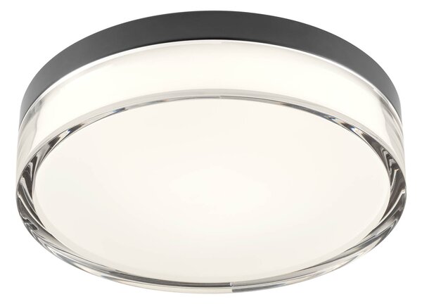 Redo Stropní LED svítidlo FRISBI, 12W, Ø 230 mm, CCT switch 3000-4000K, IP44 Barva: Černá