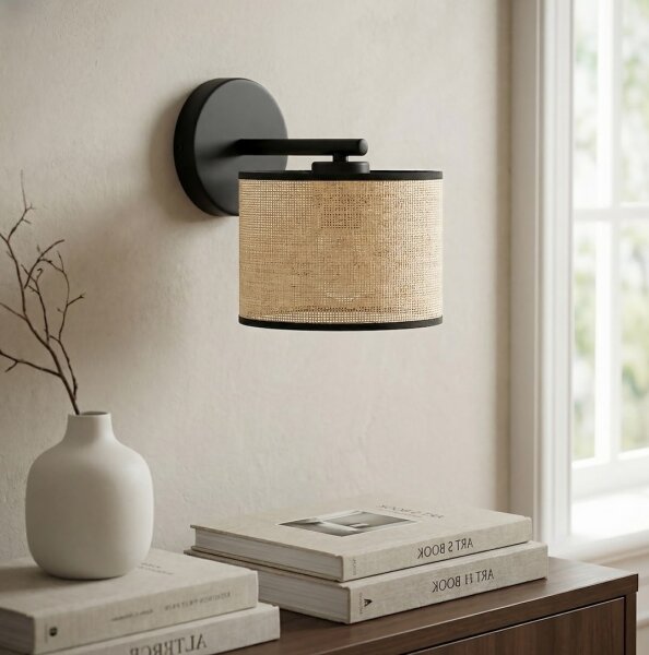 Nástěnná lampa ECO 1xE27/15W/230V béžová/ratan